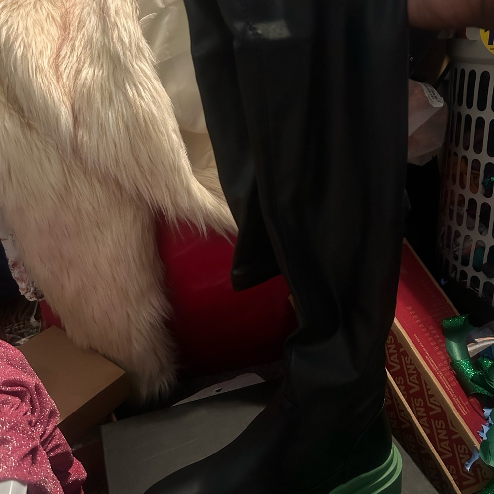 Black Boots with Green Soles